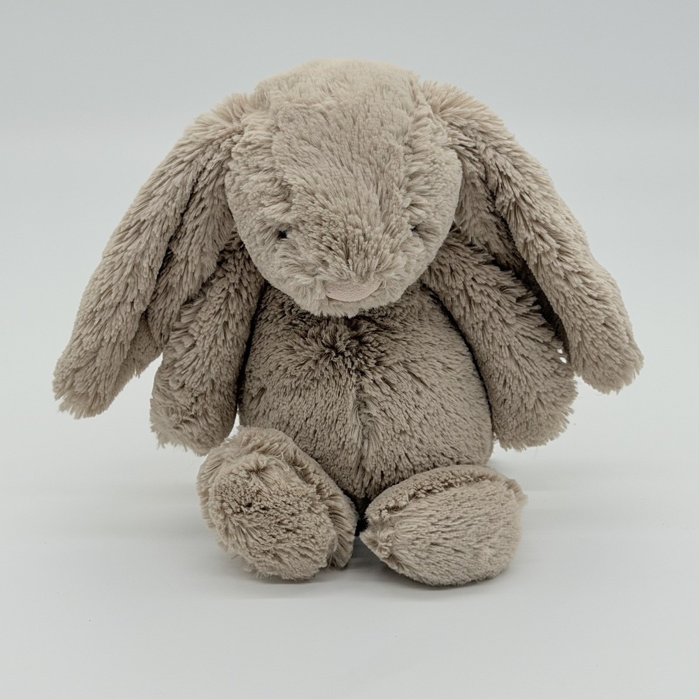 Jellycat Bashful Beige Bunny Medium Plush Rabbit Tan Floppy Ears 12"